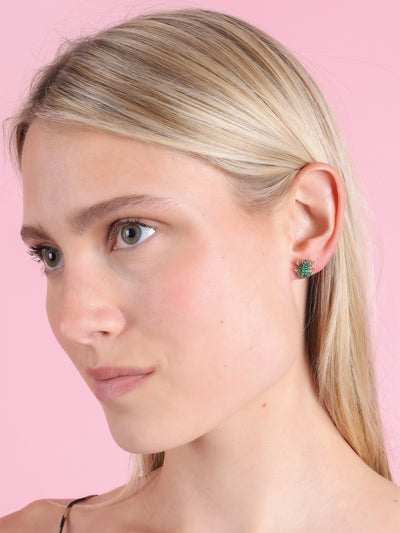 EMERALD & RUBY FROG STUDS