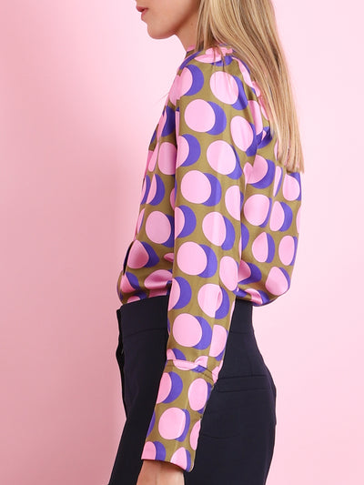 Dot Print Silk Shirt