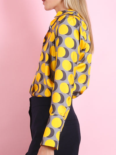 Dot Print Silk Shirt