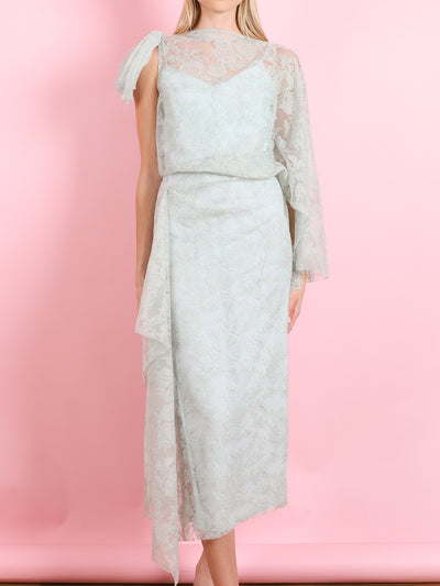 ASYMMETRICAL DRAPED COCKTAIL DRESS