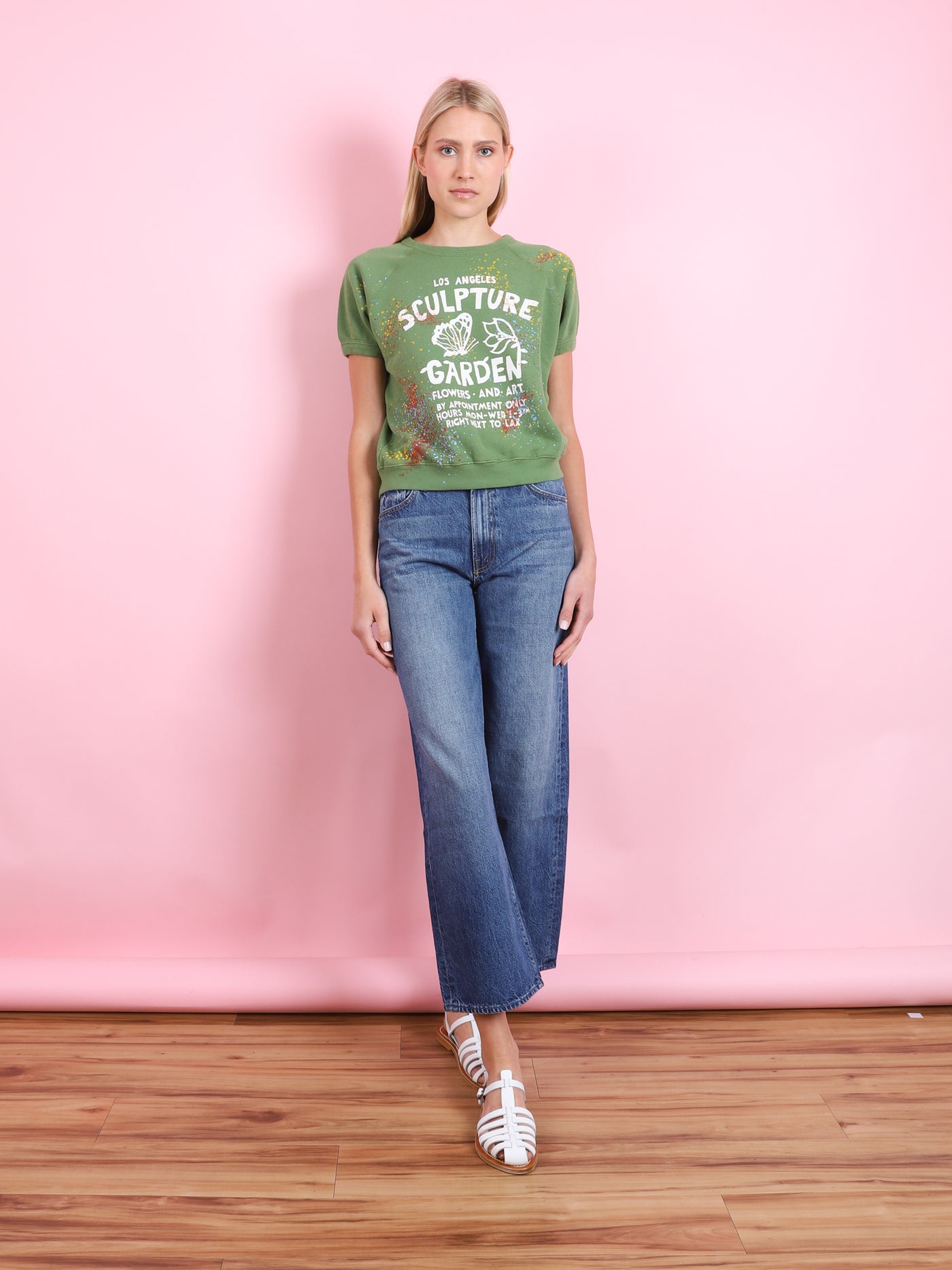 DODGER ANKLE JEAN IN GREEN THUMB
