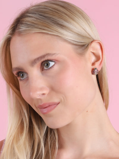 LADYBUG BUTTON EARRINGS