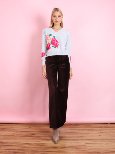 Flower Vee Sweater