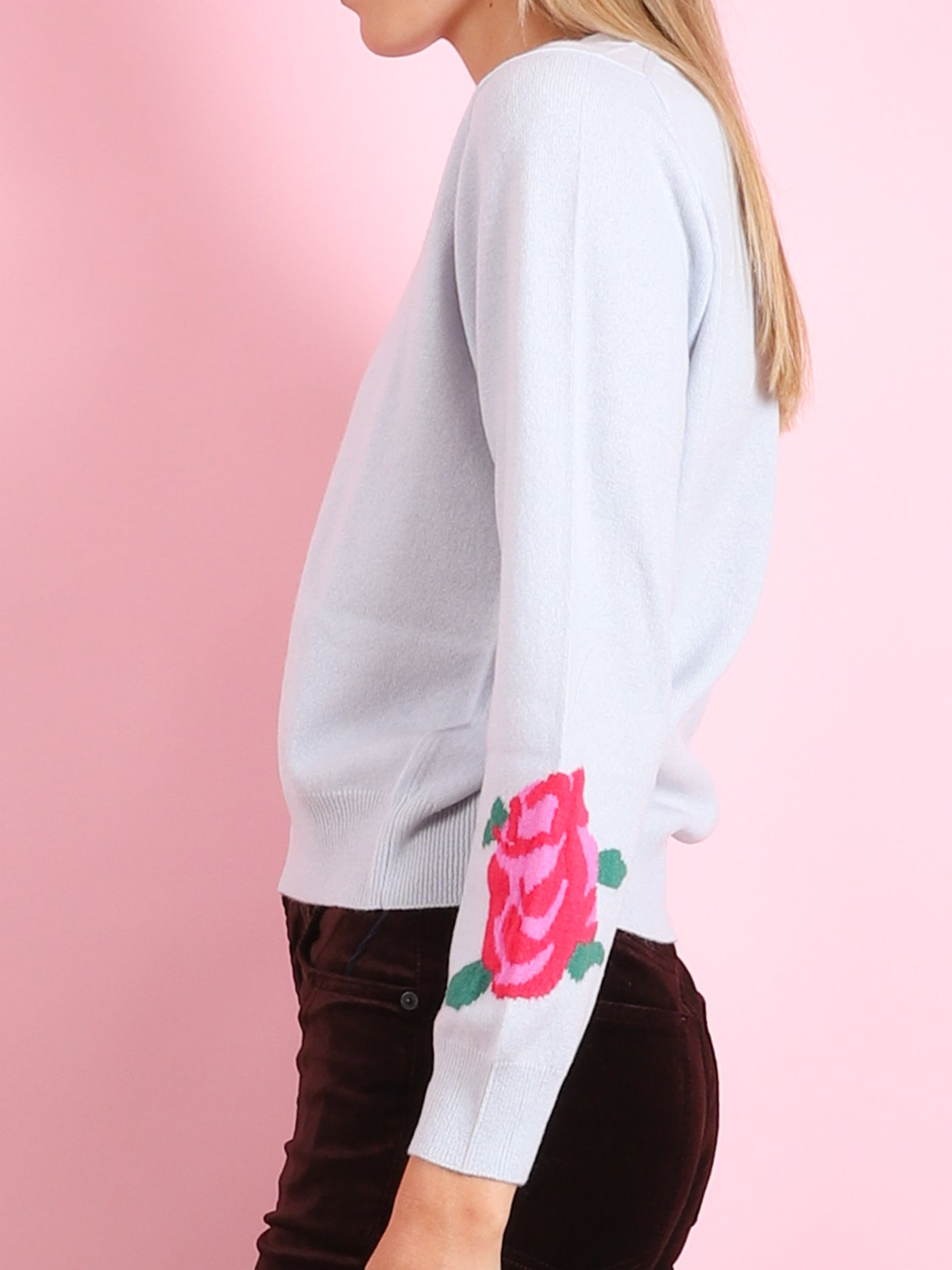 Flower Vee Sweater