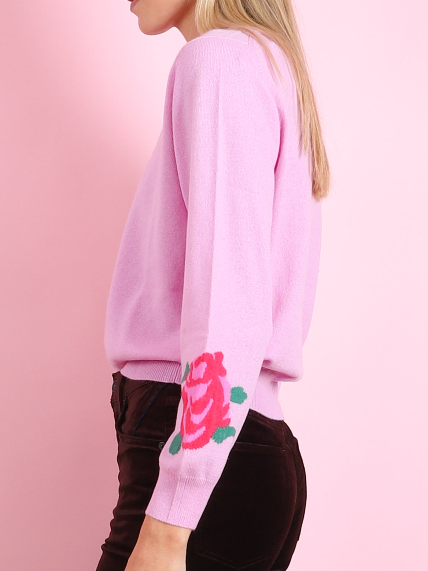 Flower Vee Sweater