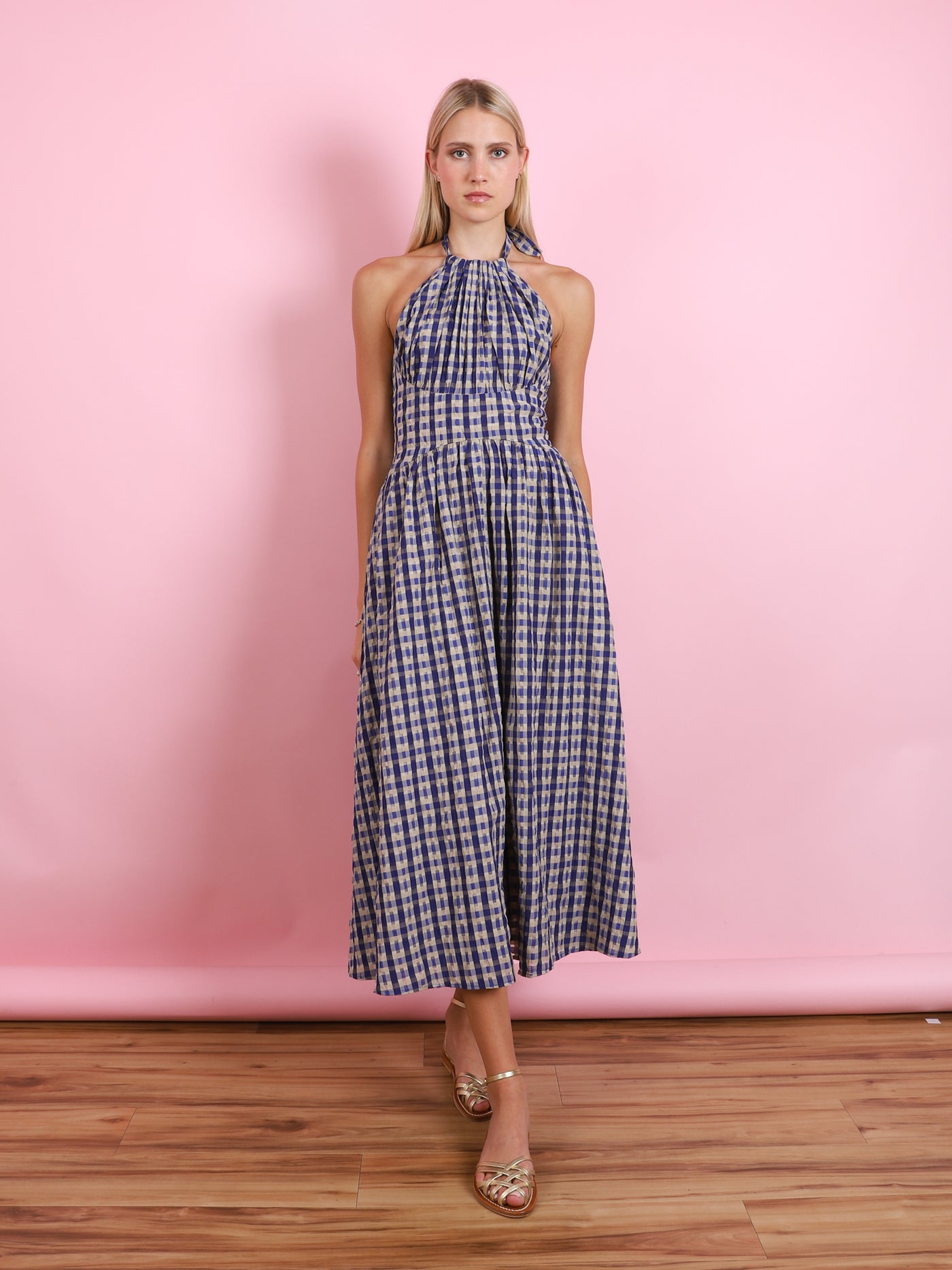 Halter in the Name of Love Seersucker Dress