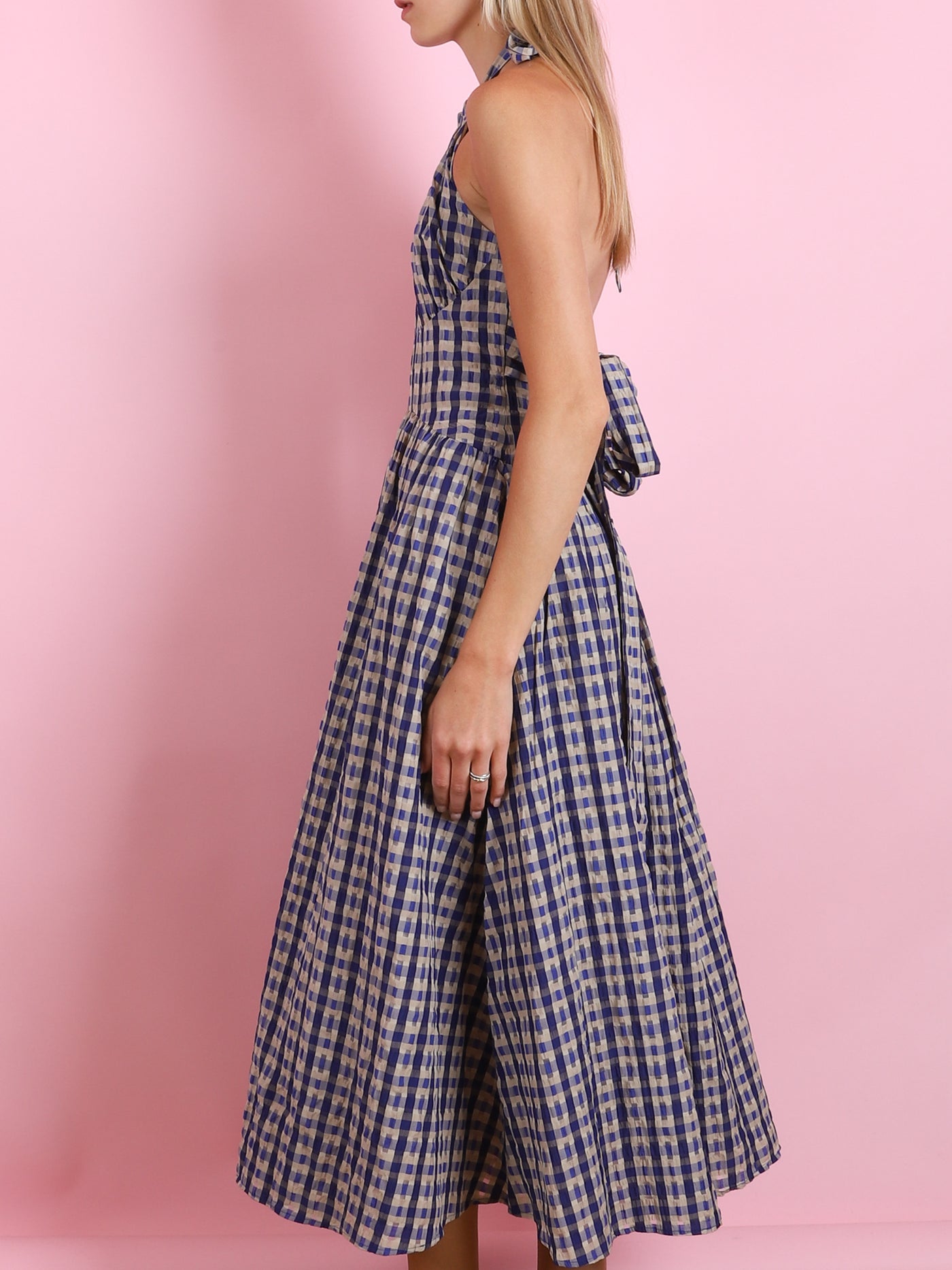 Halter in the Name of Love Seersucker Dress