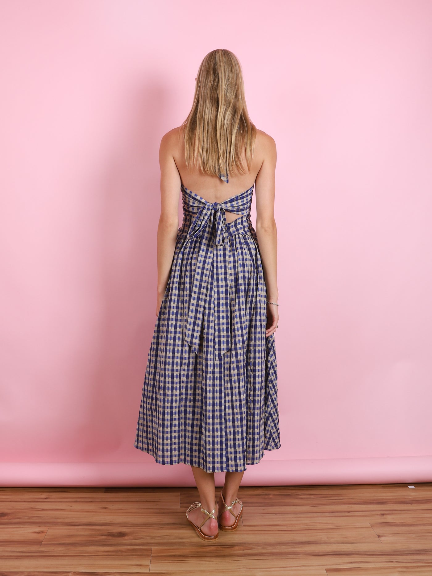 Halter in the Name of Love Seersucker Dress