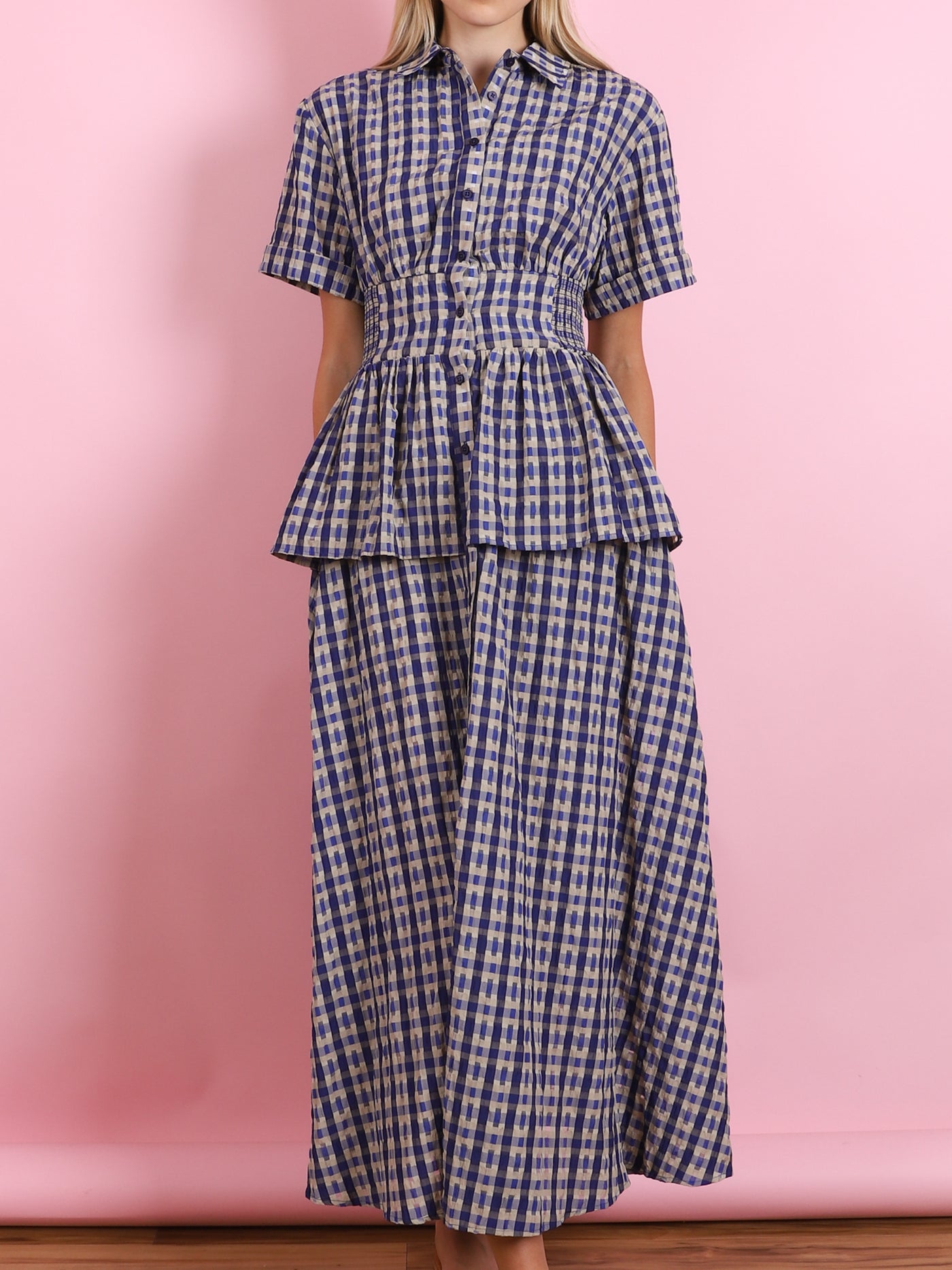BOOGIE WOOGIE BUGLE BOY DRESS SEERSUCKER CHECK