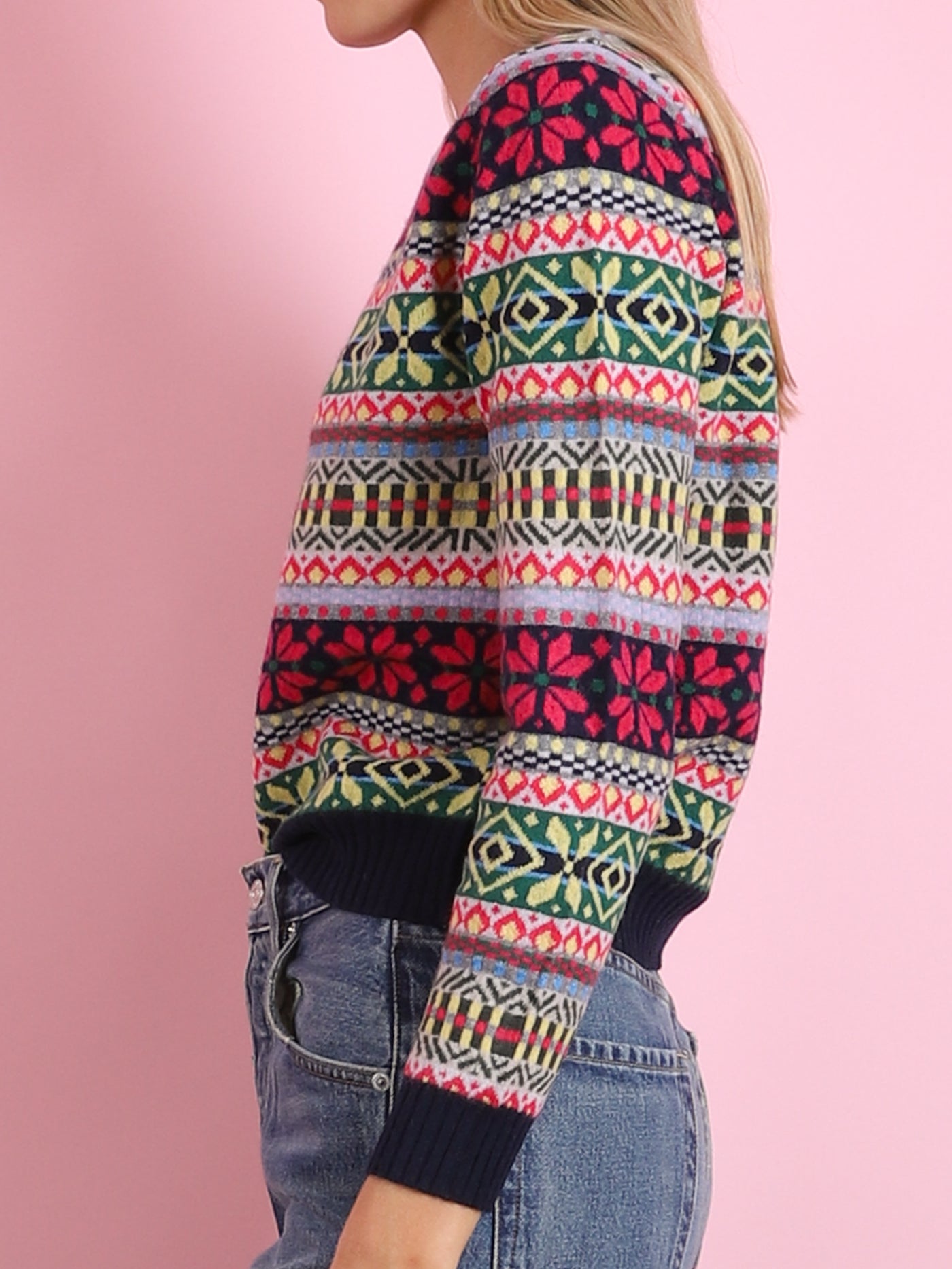 Multi Fair Isle Crew Sweater