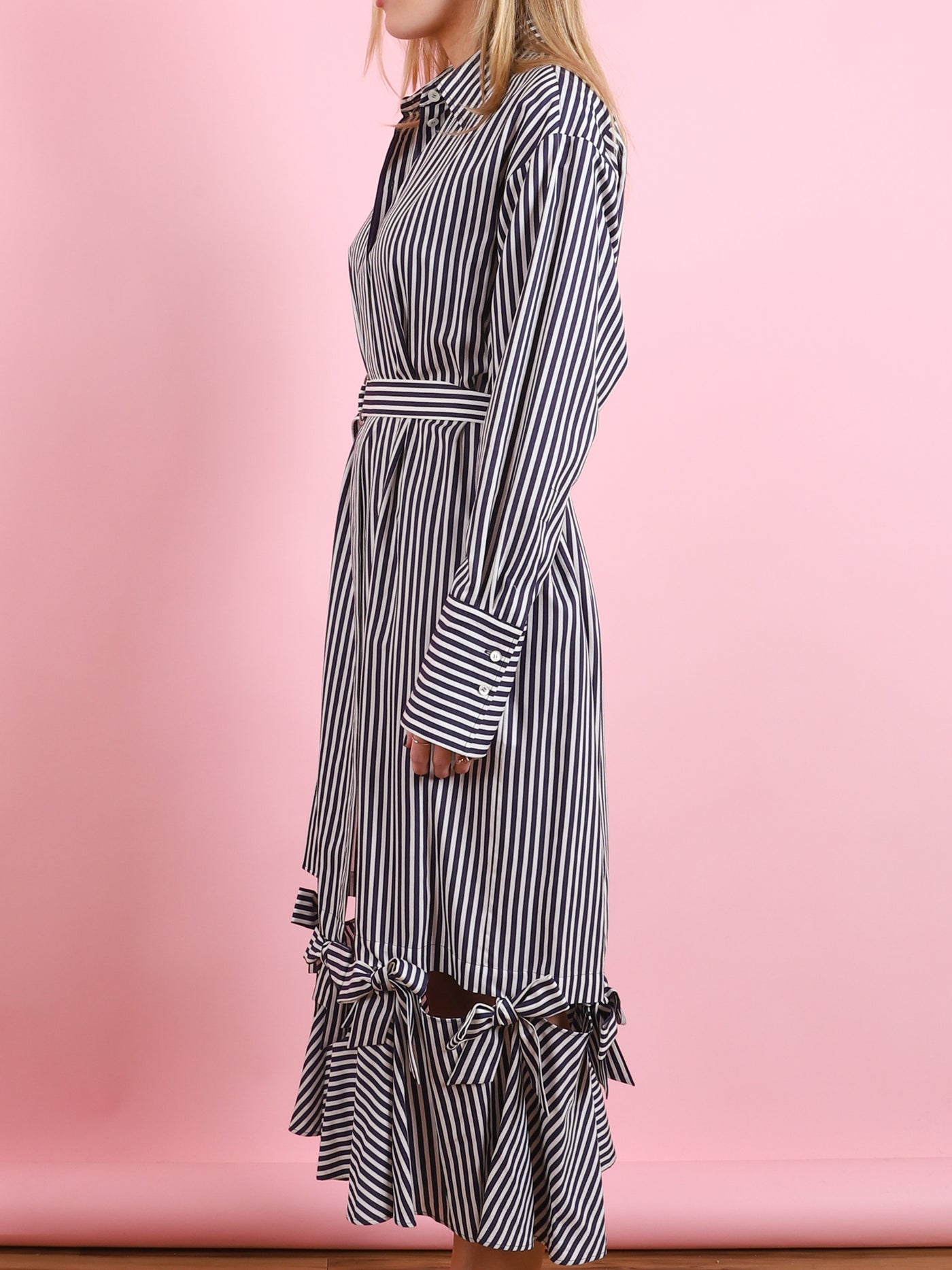 Striped Button Dress