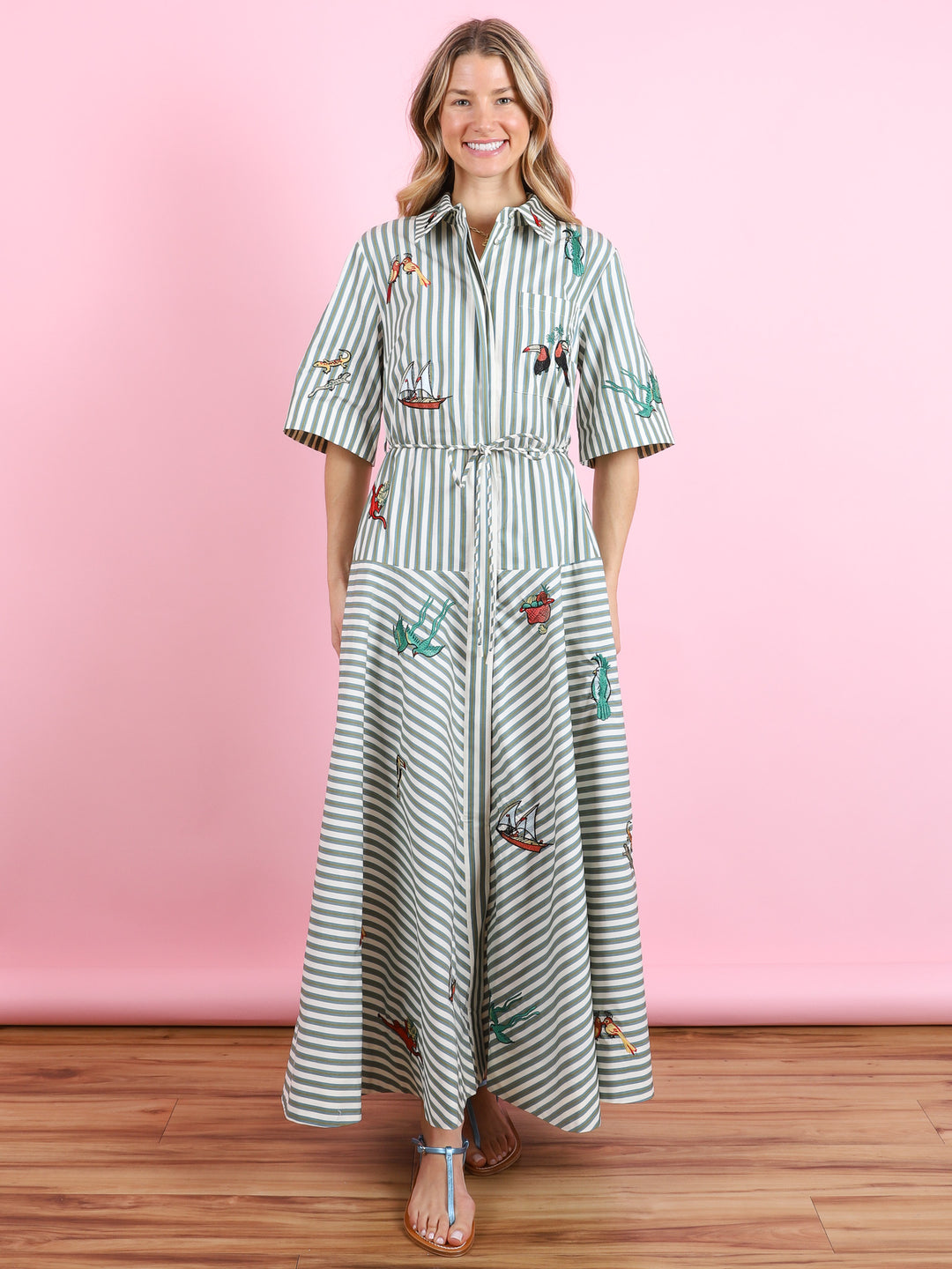 Bisou Embroidered Shirtdress – CabanaCanary