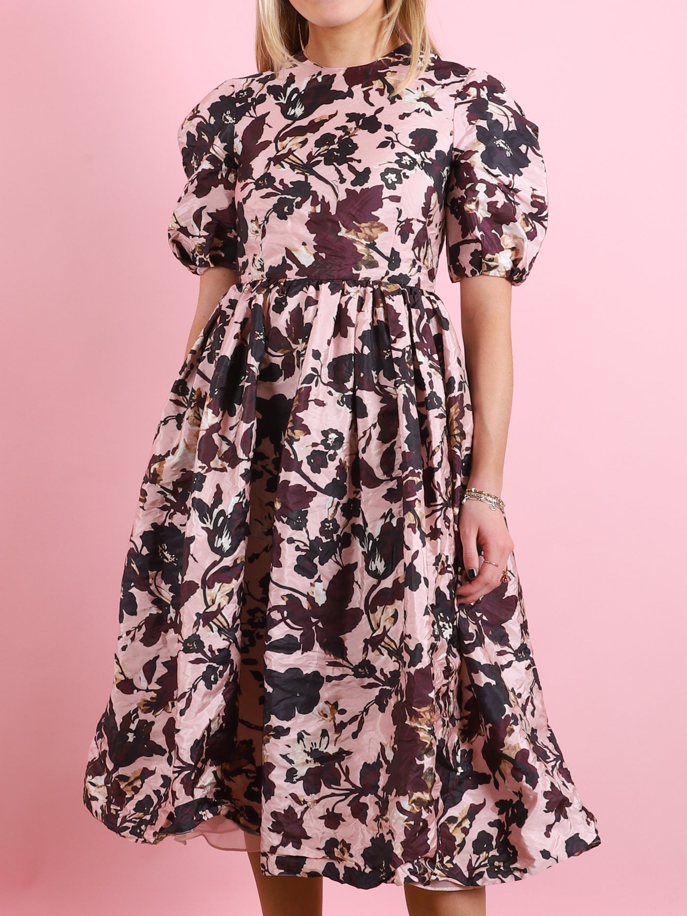 Floral A-Line Midi Dress
