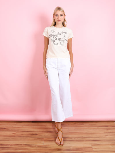 THE DITCH ROLLER ZIP ANKLE DENIM IN PICKET FENCE