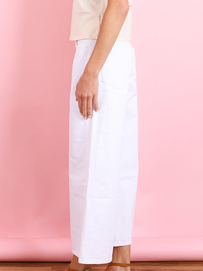 THE DITCH ROLLER ZIP ANKLE DENIM IN PICKET FENCE