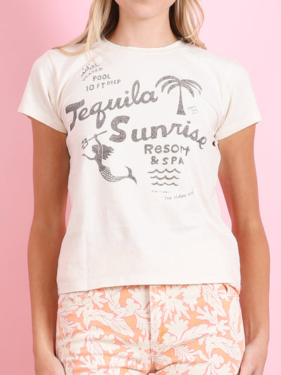 THE BOXY GOODIE GOODIE TEE IN TEQUILA SUNRISE