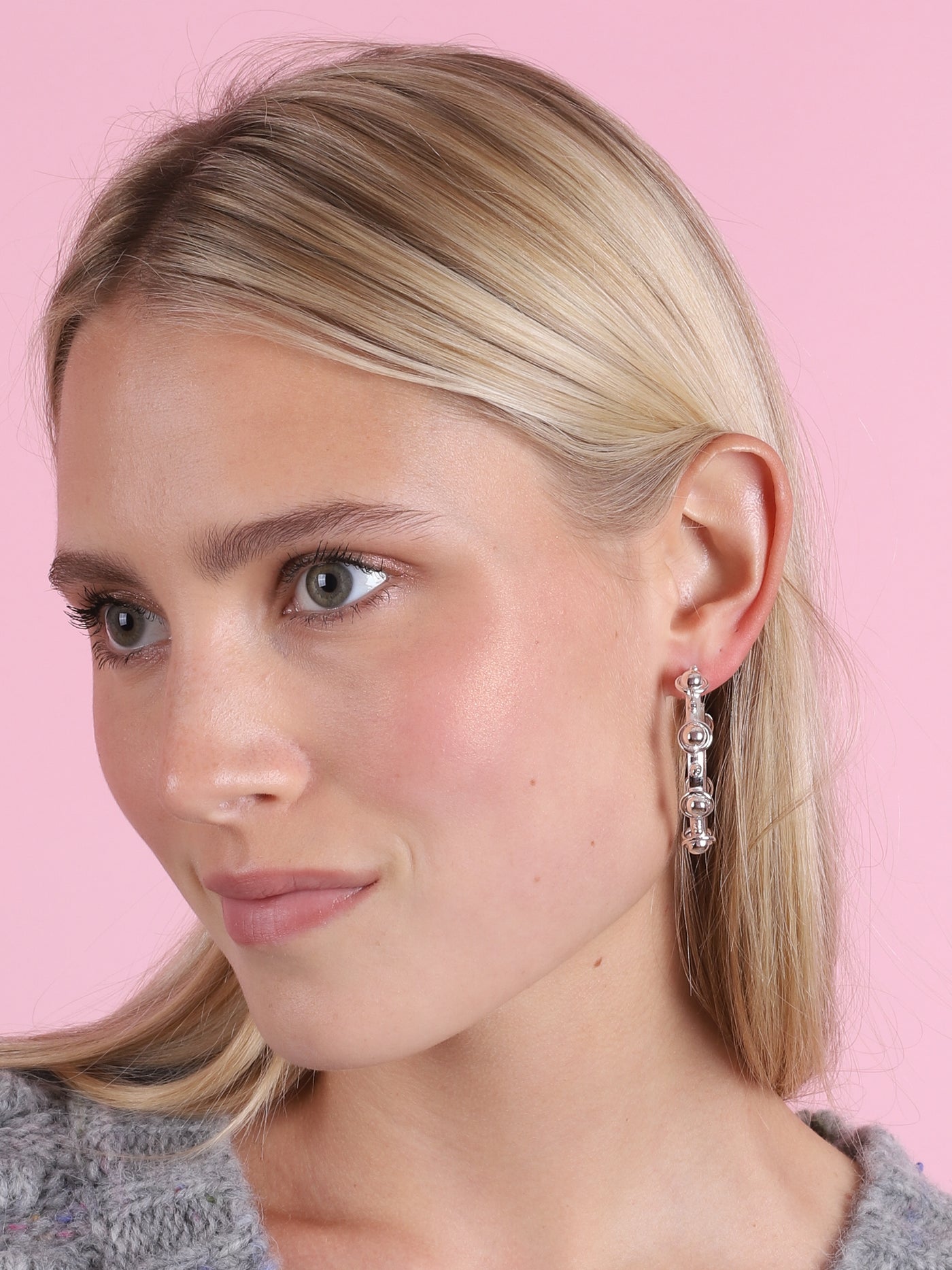 PETITE CANDY HOOP EARRINGS IN SILVER