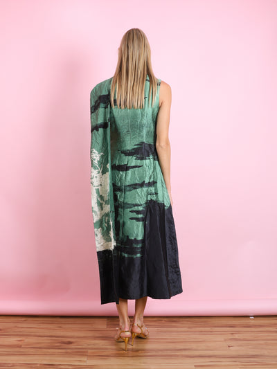 DRAPED SCARF MIDI DRESS