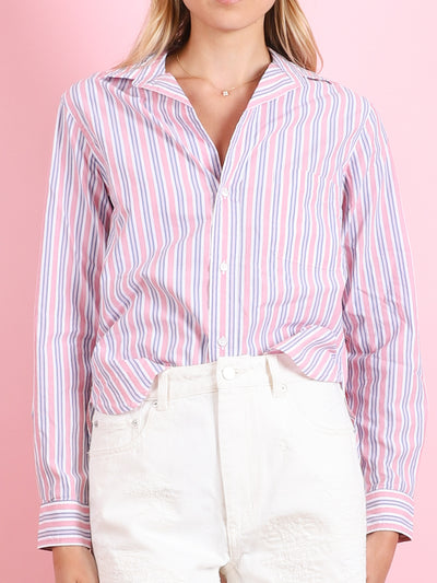 Silvio Shirt in Pink & Blue Stripes