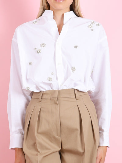 EMBELLISHED WHITE BUTTON DOWN