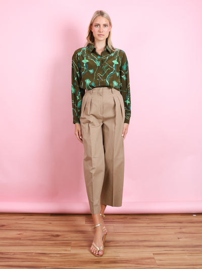 SILK BUTTON DOWN PRINTED SHIRT