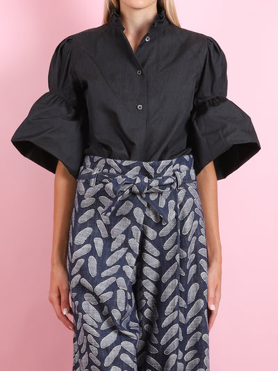 PUFF SLEEVE DROP SHOULDER BLOUSE