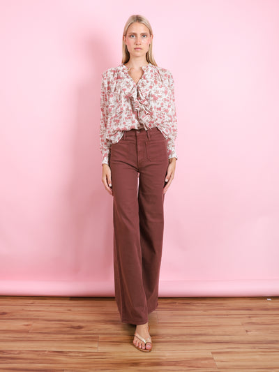 CREAM BASE GARDENIA FRILL SHIRT