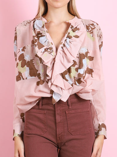 BIG FLOWER PEONY BASE FRILL SHIRT