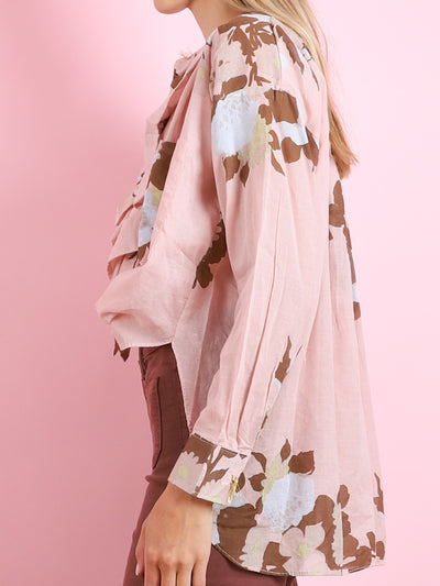 BIG FLOWER PEONY BASE FRILL SHIRT