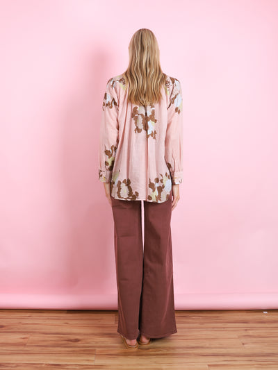 BIG FLOWER PEONY BASE FRILL SHIRT