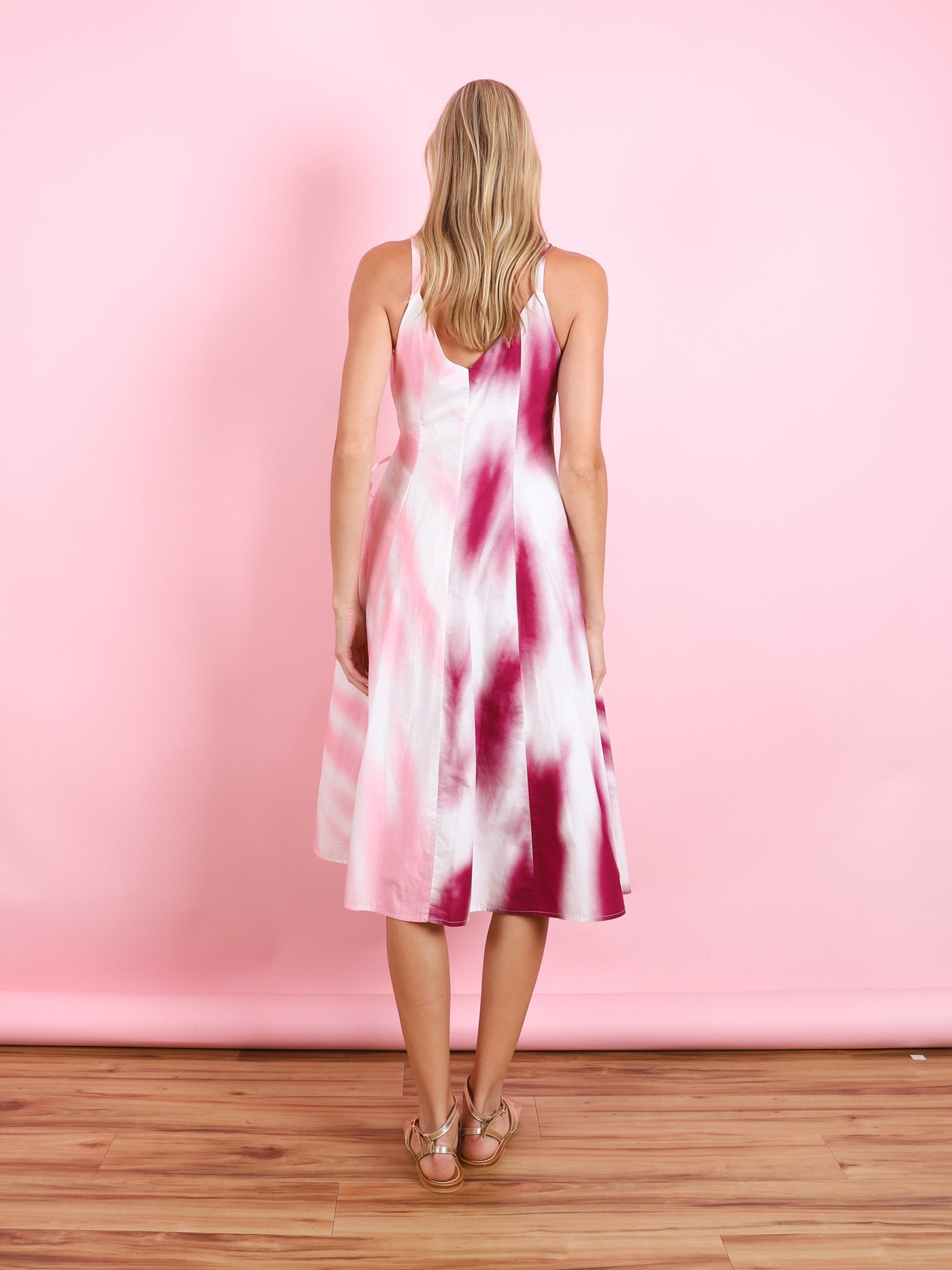 THAT'S A WRAP! DRESS IN TIE-DYE COTTON POPLIN