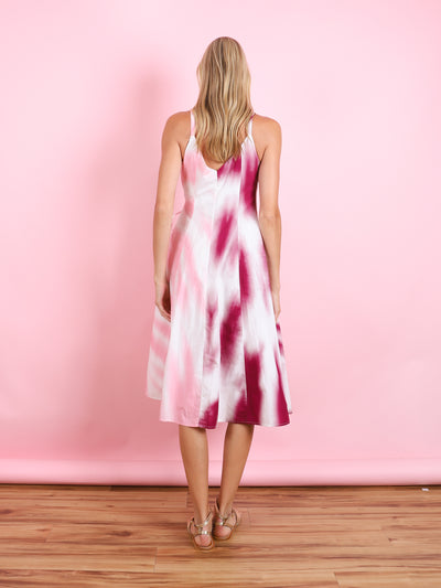 THAT'S A WRAP! DRESS IN TIE-DYE COTTON POPLIN