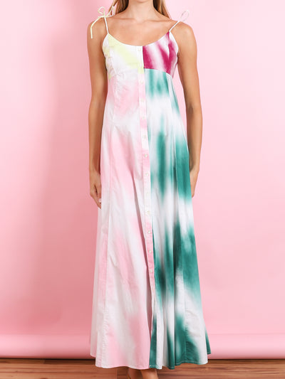 HIGH GARDEN MAXI DRESS IN TIE-DYE COTTON