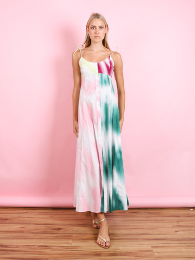 HIGH GARDEN MAXI DRESS IN TIE-DYE COTTON