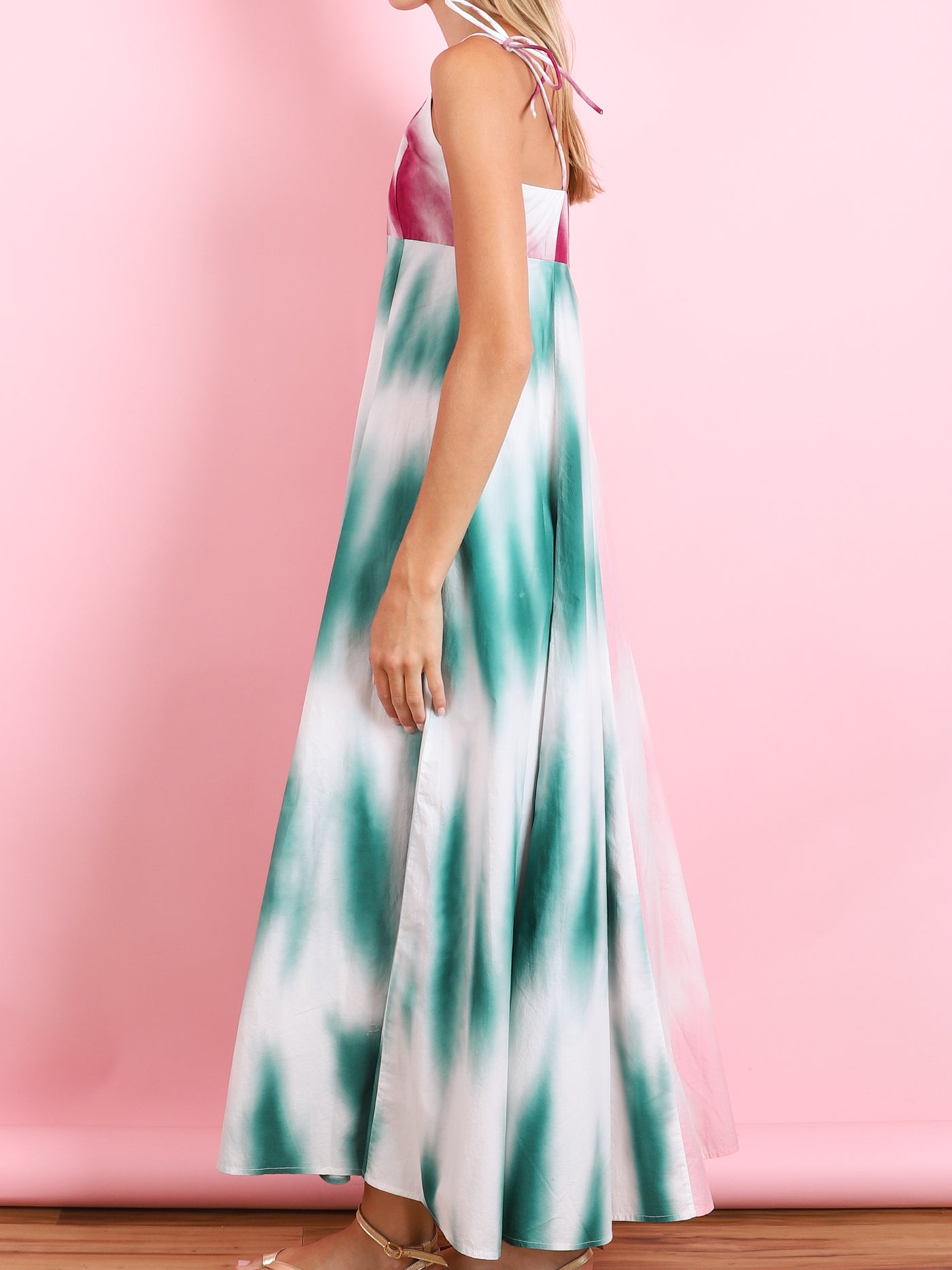 HIGH GARDEN MAXI DRESS IN TIE-DYE COTTON