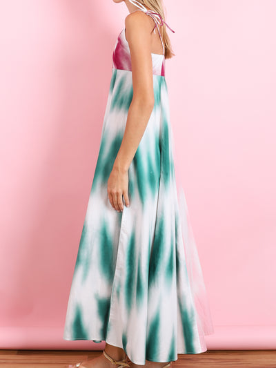 HIGH GARDEN MAXI DRESS IN TIE-DYE COTTON