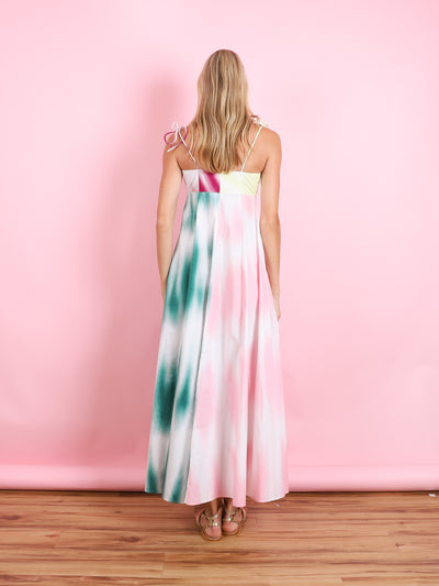 HIGH GARDEN MAXI DRESS IN TIE-DYE COTTON