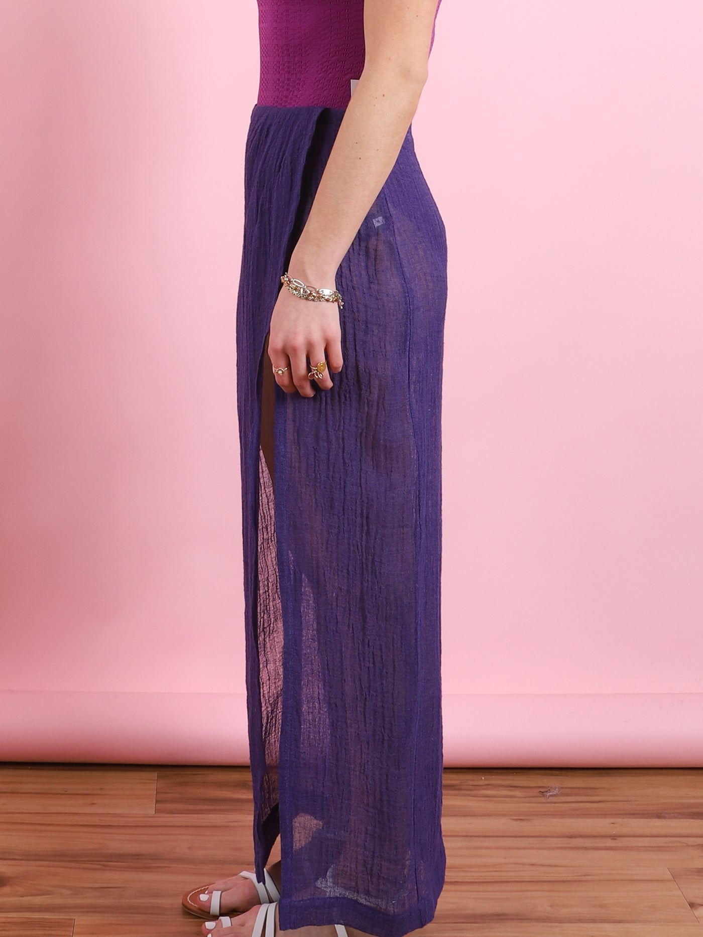 Long Sarong Skirt in Blueberry