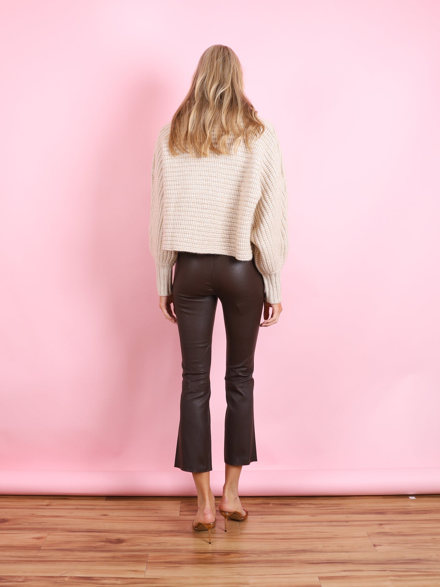 Crop Flare Leather Legging