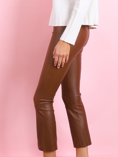 Crop Flare Legging in Cocoa