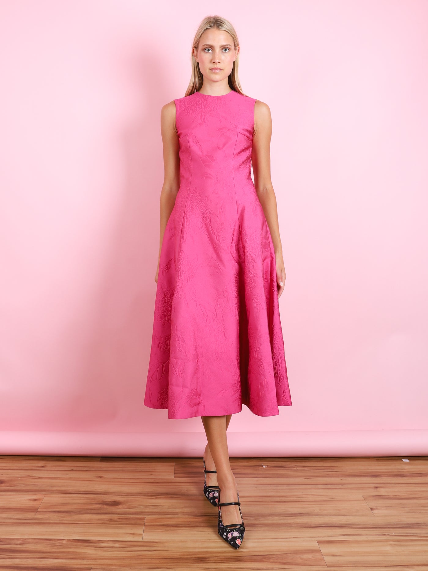 MARA EMBOSSED CLOQUE DRESS