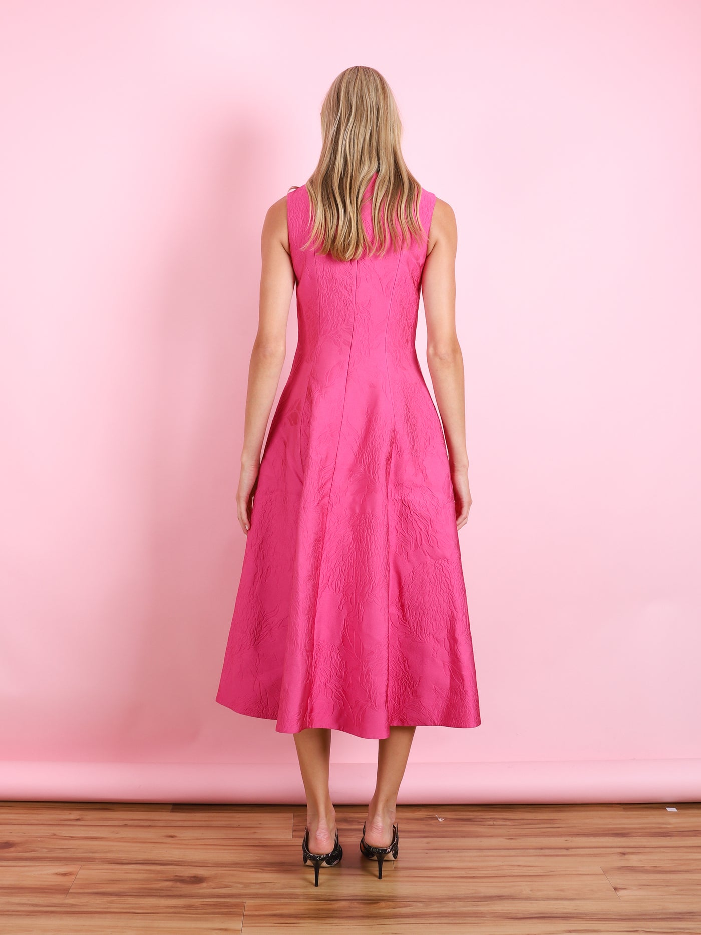 MARA EMBOSSED CLOQUE DRESS