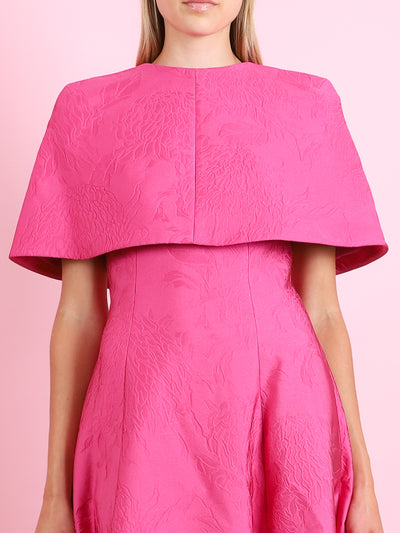HOT PINK EMBOSSED CLOQUE CAPE