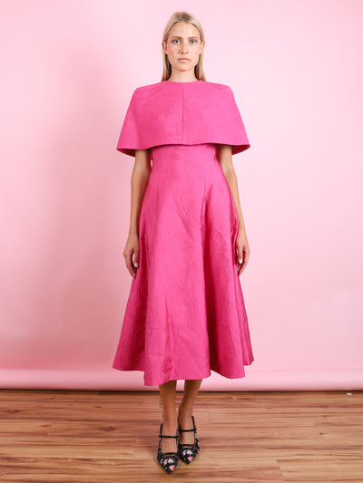 HOT PINK EMBOSSED CLOQUE CAPE