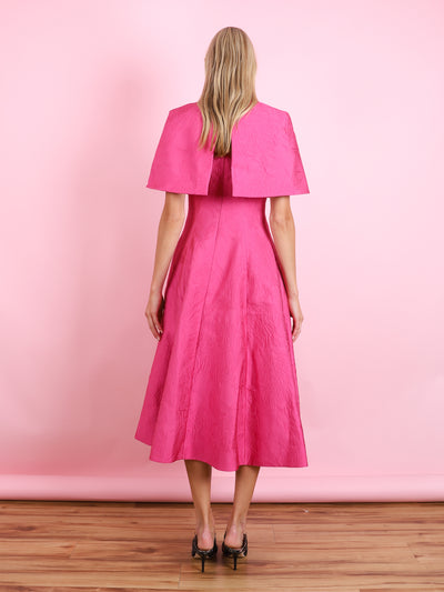 HOT PINK EMBOSSED CLOQUE CAPE