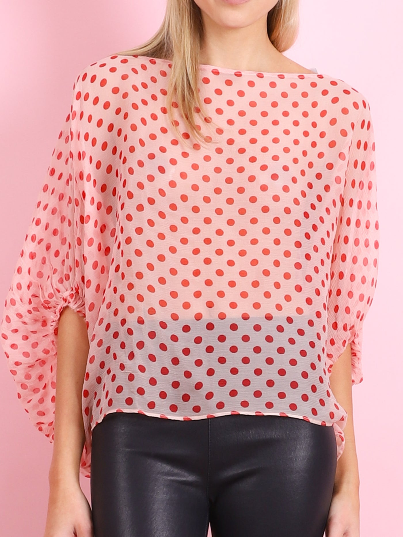 PINK & RED POLKA DOT TOP