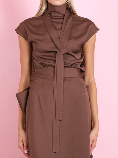 RIBBON NECK BLOUSE