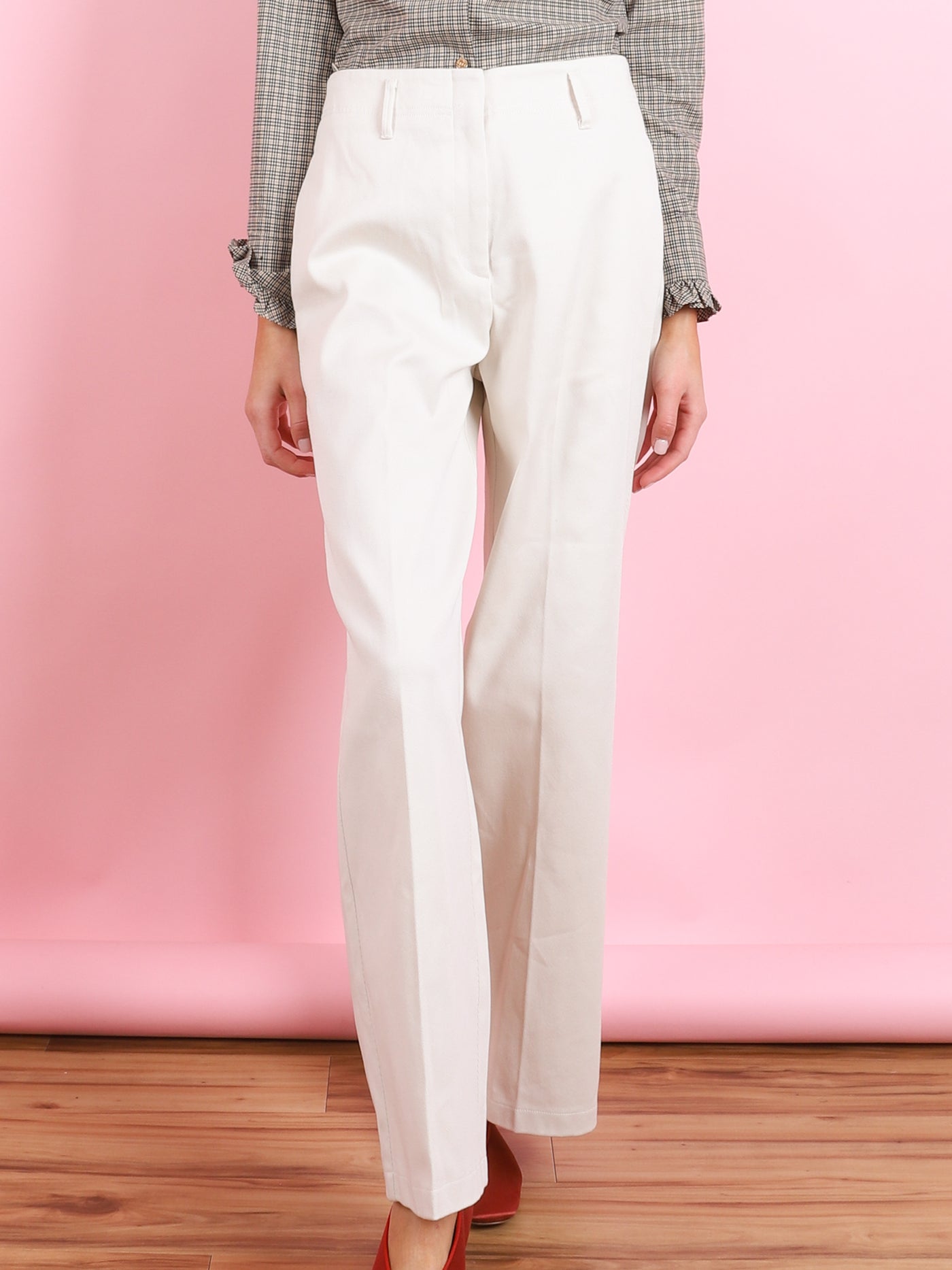 COTTON STRAIGHT LEG PANTS