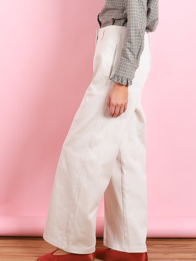 COTTON STRAIGHT LEG PANTS