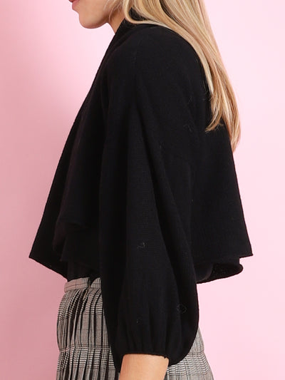 BLACK LONG SLEEVE CARDI